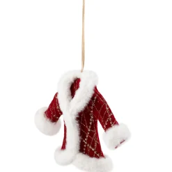 Clearance Glittered Winter Coat with Plush Trim Christmas Ornament - 6.5