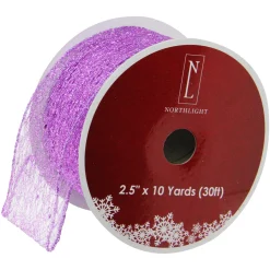Outlet Glittering Purple Solid Wired Christmas Craft Ribbon 2.5" x 10 Yards Ribbons & Bows