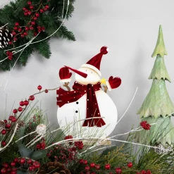 Hot Glossy Snowman in Red Scarf and Mittens Christmas Decoration - 12