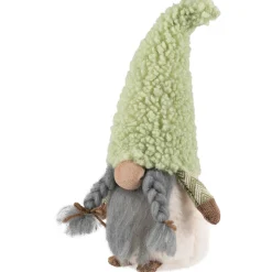 Sale Gnome Girl in Faux Fur Hat Christmas Figure - 12