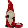 Clearance Gnome Tea Light Christmas Candle Holder - 7" - Red and Black Candles