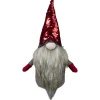 Best Gnome with Beard and Flip Sequin Hat Christmas Figure - 9" - Red and Gray Gnomes