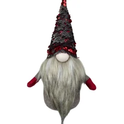 Best Gnome with Beard and Flip Sequin Hat Christmas Figure - 9