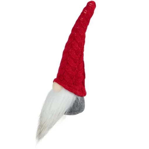 Sale Gnome with Knitted Hat Christmas Decoration - 8" - Gray and Red Gnomes