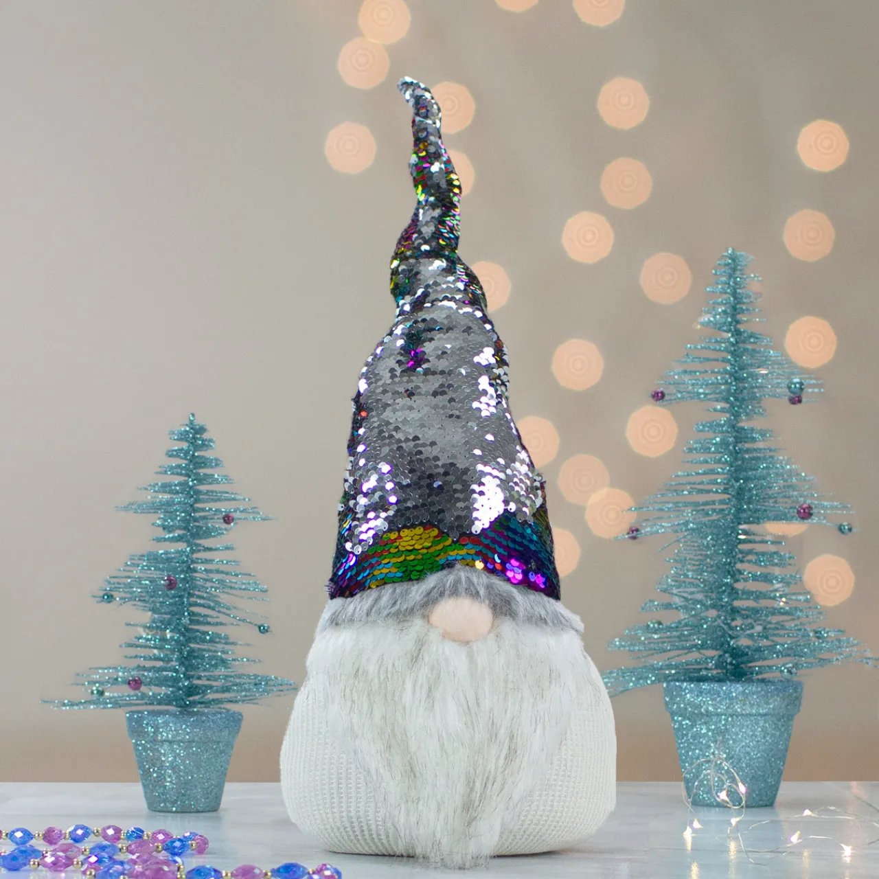Discount Gnome with Rainbow Flip Sequin Hat Christmas Decoration - 24" Gnomes