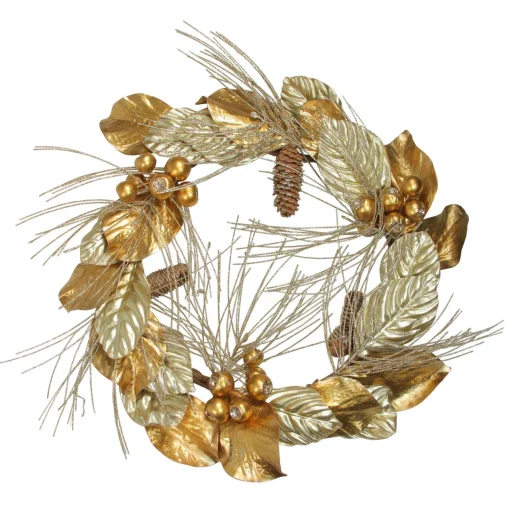Sale Golden Treasures Glittered Berries and Pine Cone Artificial Christmas Wreath - 24-Inch, Unlit Unlit