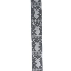 Outlet Gray and White Nordic Reindeer Christmas Wired Craft Ribbon 2.5" x 16 Yards Ribbons & Bows