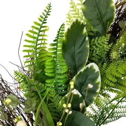 Clearance Green and Brown Foliage Artificial Spring Wreath with Nest - 24