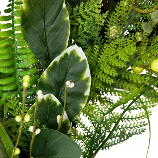 Clearance Green and Brown Foliage Artificial Spring Wreath with Nest - 24" - Unlit Unlit