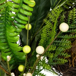 Clearance Green and Brown Foliage Artificial Spring Wreath with Nest - 24