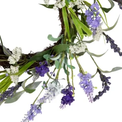Online Green and Purple Twig Artificial Floral Wreath, 16-Inch - Unlit Unlit