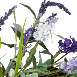 Online Green and Purple Twig Artificial Floral Wreath, 16-Inch - Unlit Unlit
