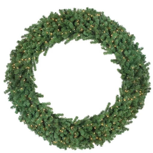 Discount Green Deluxe Windsor Pine Artificial Christmas Wreath - 72" - Clear Lights Pre Lit