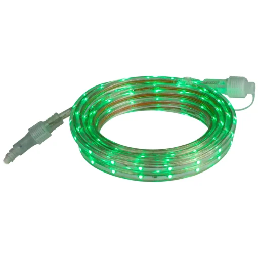 Clearance Green LED Outdoor Christmas Linear Tape Lighting - 30 ft Clear Tube Rope & Tape