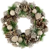 Clearance Green Pine Needle and Pinecone Artificial Christmas Wreath, 13.5-Inch, Unlit Unlit