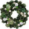 New Green Pinecone and Foliage Artificial Christmas Wreath, 14-Inch, Unlit Unlit