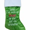 Clearance Green Santa I've Been An Angel All Year Ask Grandma Christmas Holiday Stocking Stockings