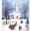 Hot Heading to Church Winter Scene Wall Decor Art Print Wall