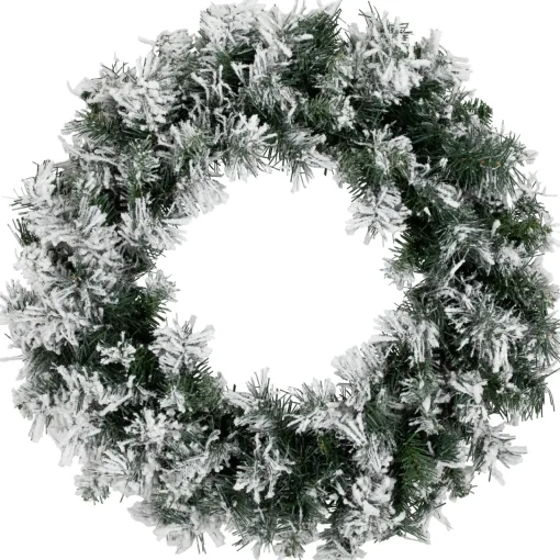 Best Heavily Flocked Pine Artificial Christmas Wreath - 24" - Unlit Unlit