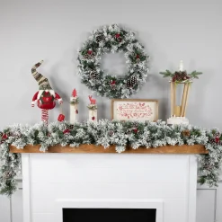 Best Heavily Flocked Pine Artificial Christmas Wreath - 24" - Unlit Unlit