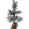 Hot Heavily Flocked Pine Christmas Tree in Natural Jute Base - 27.5" Flocked