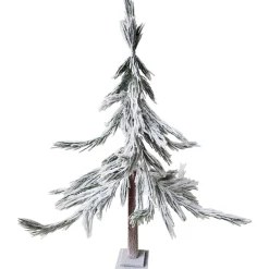 New Heavily Flocked Pine Sprig Artificial Christmas Tree - 47" Flocked