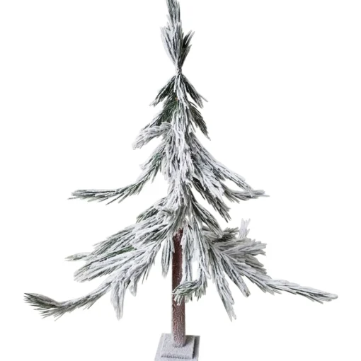 New Heavily Flocked Pine Sprig Artificial Christmas Tree - 47" Flocked