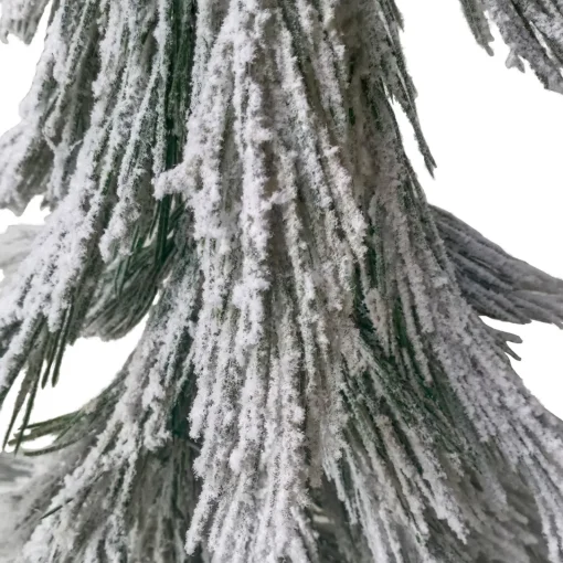New Heavily Flocked Pine Sprig Artificial Christmas Tree - 47" Flocked