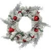 Clearance Heavily Flocked Pine with Ornaments Artificial Christmas Wreath - 24" - Unlit Unlit