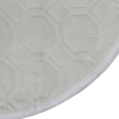 Clearance Hexagon Quilted Pattern Christmas Tree Skirt - 18" - Off-White Cloth|Metal