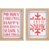 Outlet Holiday Slogans Wooden Christmas Plaques - 8" - Red and White - Set of 2 Wall