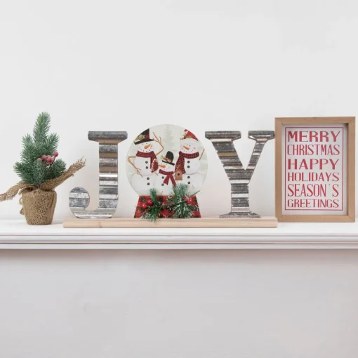 Outlet Holiday Slogans Wooden Christmas Plaques - 8" - Red and White - Set of 2 Wall
