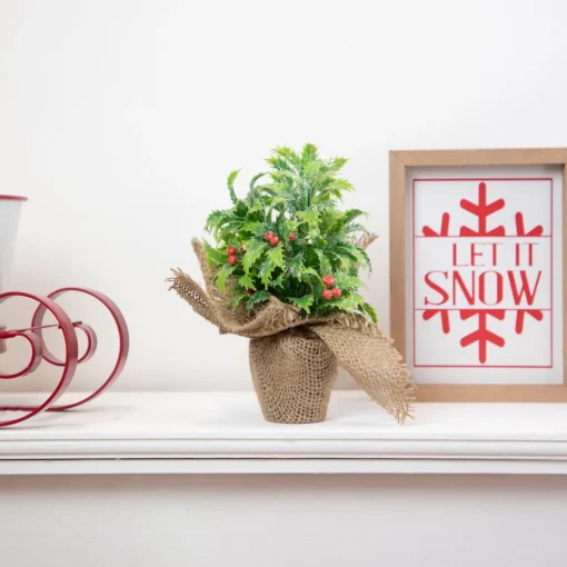 Outlet Holiday Slogans Wooden Christmas Plaques - 8" - Red and White - Set of 2 Wall