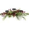 Discount Holly and Berries Christmas Pillar Candle Holder with Pine Cones - 28" Candle Holders