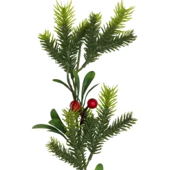 Holly Berries and Pine Artificial Christmas Garland - 6' - Unlit Pre Decorated