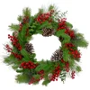 Online Holly Berries and Snowy Pinecones Artificial Christmas Wreath - 24" - Unlit Unlit
