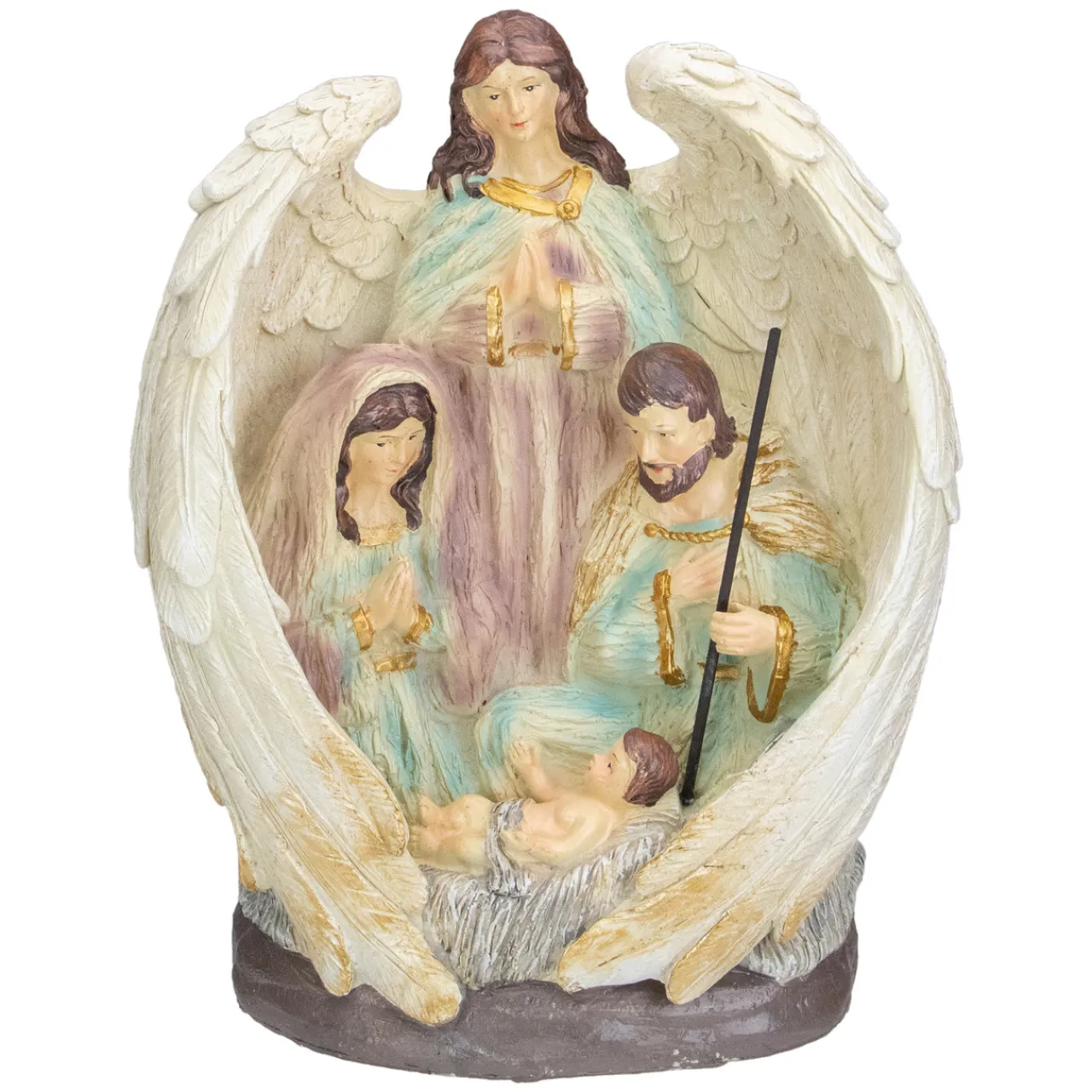 Holy Family and Angel Christmas Nativity Decoration - 11.25” Nativity