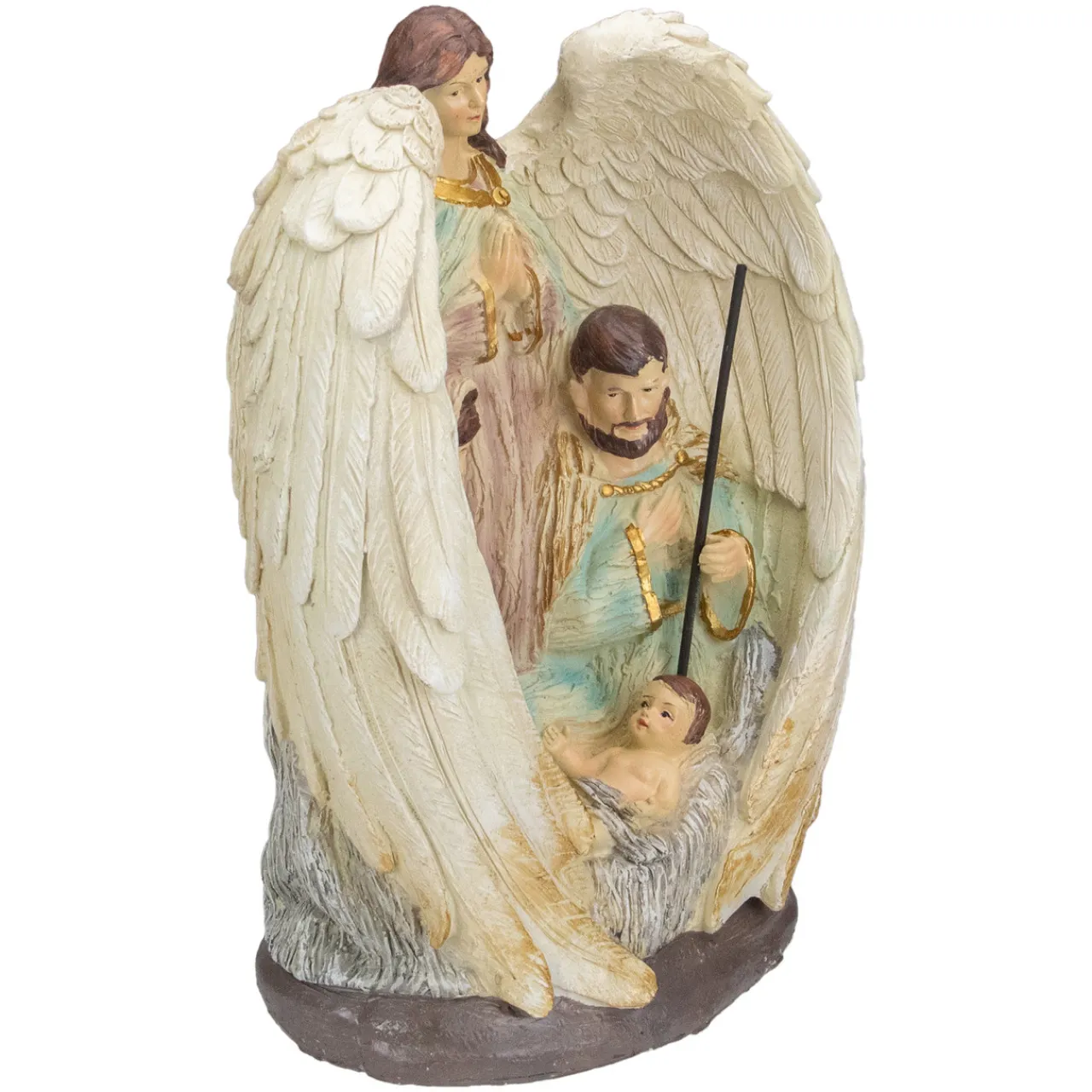 Holy Family and Angel Christmas Nativity Decoration - 11.25” Nativity