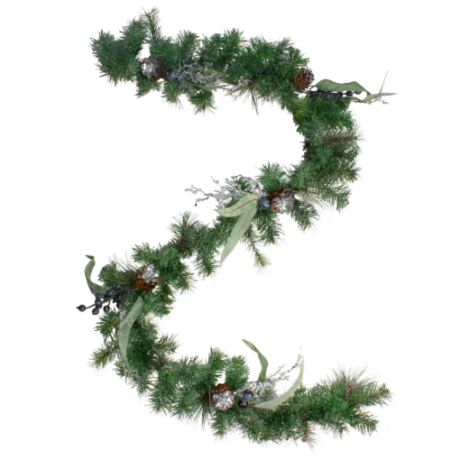 Online Iced Pine and Blueberries Artificial Christmas Garland - 6' x 12" - Unlit Unlit