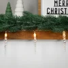 Discount Icicle String Christmas Light Set - Warm White - 4.5' Clear Wire - 10ct Icicles