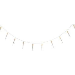 Discount Icicle String Christmas Light Set - Warm White - 4.5' Clear Wire - 10ct Icicles