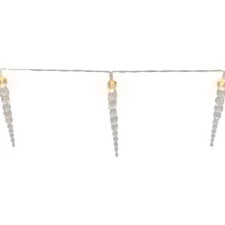 Discount Icicle String Christmas Light Set - Warm White - 4.5' Clear Wire - 10ct Icicles