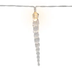 Discount Icicle String Christmas Light Set - Warm White - 4.5' Clear Wire - 10ct Icicles