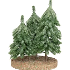 Sale Icy Downswept Pine Trio of Trees Christmas Decoration - 8" - Unlit Trees