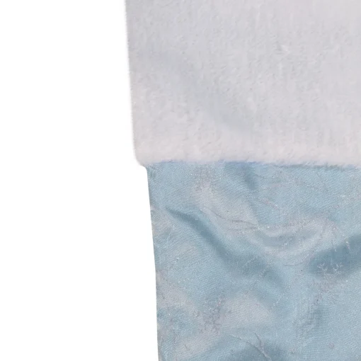 Outlet 20.5-Inch Blue and White Sheer Organza Christmas Stocking with Faux Fur Cuff Stockings