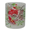 Outlet 2.75-Inch Cardinal and Pine Hand Painted Flameless Christmas Candle Holder Flameless Candles