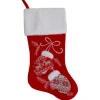 Outlet 20.5-Inch Red and White Winter Mittens Embroidered Christmas Stocking Stockings