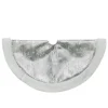 Clearance 20-Inch Silver and White Metallic Snowflake Mini Christmas Tree Skirt Cloth|Metal