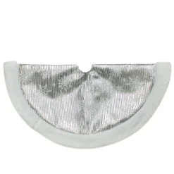 Clearance 20-Inch Silver and White Metallic Snowflake Mini Christmas Tree Skirt Cloth|Metal