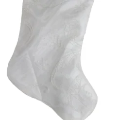 Outlet 20.5-Inch White Glitter Sheer Organza With a Faux Fur Cuff Christmas Stocking Stockings